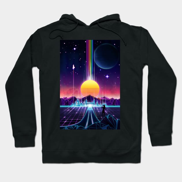 Neon Sunrise Retrowave Hoodie TeePublic